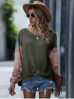 Contrast Patchwork Drop Shoulder Tee