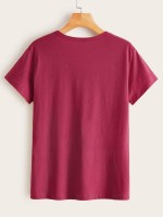 Rose Print Short Sleeve Tee