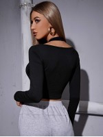 2 In 1 Cut Out Buckle Detail Crop Top