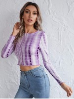 Tie Dye Seam Front Crop Top