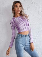 Tie Dye Seam Front Crop Top