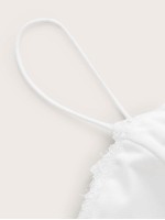 Lace Trim Hook and Eye Front Bustier Cami Top