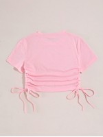 Drawstring Side Solid Tee