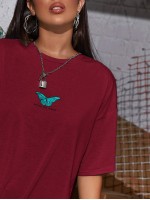 Become the Change Butterfly Graphic Longline Tee