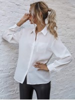 Button Up Drop Shoulder Blouse