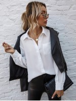 Button Up Drop Shoulder Blouse