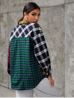 Tartan Color Block Blouse