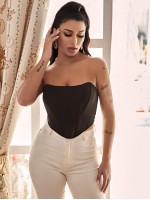 Seam Front Asymmetrical Hem Tube Top