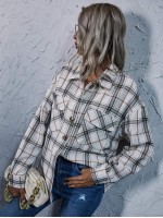 Drop Shoulder Plaid Blouse