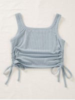 Drawstring Detail Crop Tank Top