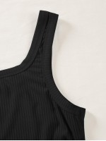 Scoop Neck Drawstring Side Tank Top