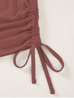 Side Drawstring Crop Tank Top