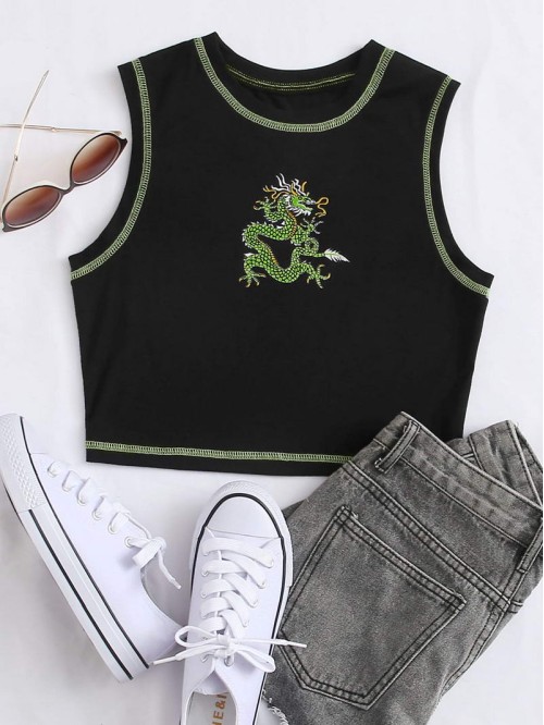 Chinese Dragon Graphic Tank Top