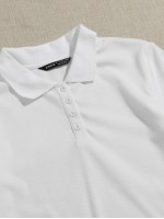 Lettuce Trim Rib-knit Polo Shirt