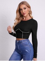 Contrast Tipping Crop Tee