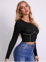 Contrast Tipping Crop Tee