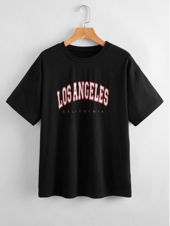 Letter Graphic Drop Shoulder Tee