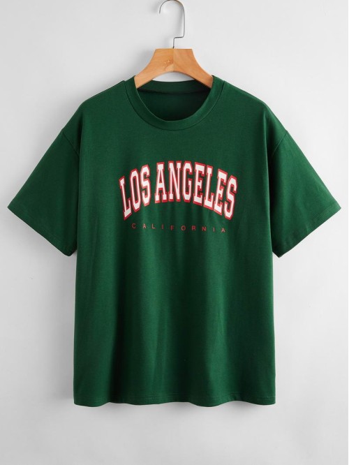 Letter Graphic Drop Shoulder Tee