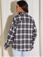 Drop Shoulder Tartan Blouse