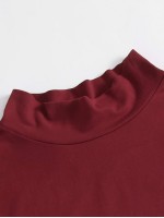 Mock Neck Tied Backless Tee