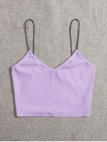 Rib-knit Crop Cami Top