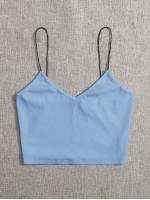 Rib-knit Crop Cami Top