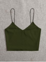 Rib-knit Crop Cami Top