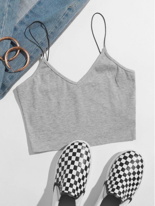 Solid Crop Cami Top