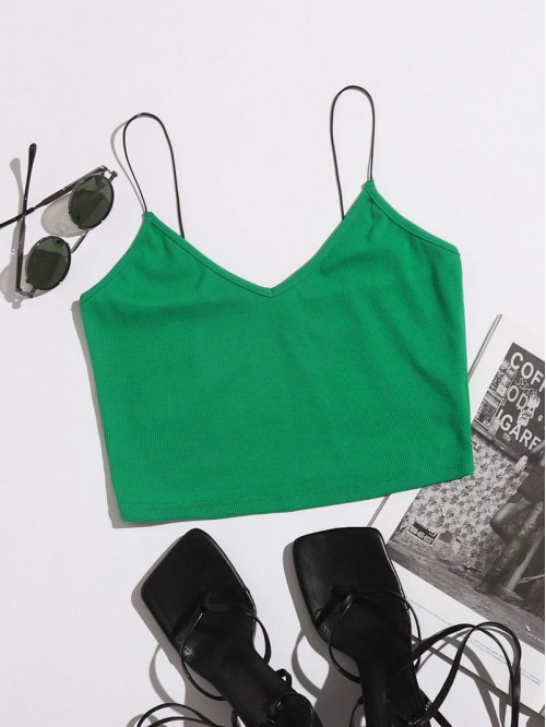 Ribbed Cropped Cami Top