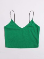 Ribbed Cropped Cami Top