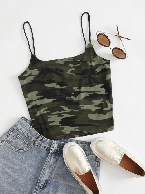 Camo Print Cami Top