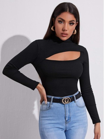 Cutout Front Fitted Tee