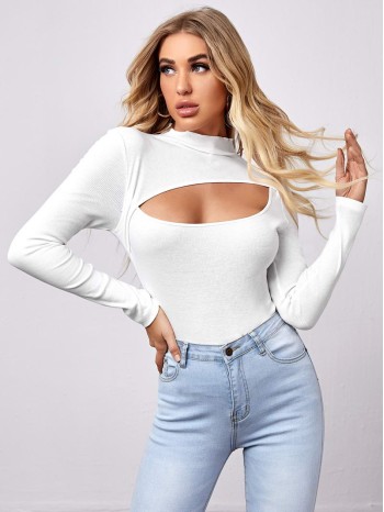 Cutout Front Fitted Tee