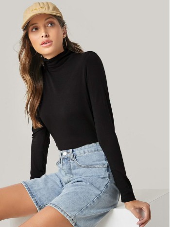 Turtle Neck Solid Top