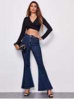 Cross Wrap Front Tie Back Crop Top