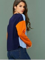 Drop Shoulder Colorblock Top