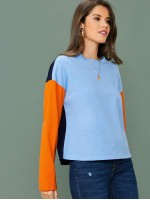 Drop Shoulder Colorblock Top