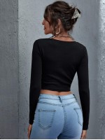 Notch Neck Crop Tee