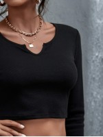 Notch Neck Crop Tee