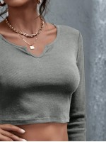 Notch Neck Crop Tee