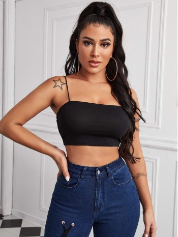 Solid Crop Cami Top