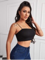 Solid Crop Cami Top