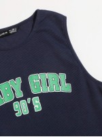 Ribbed Baby Girl Graphic Tank Top