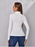 Turtleneck Ribbed Tee