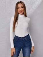 Turtleneck Ribbed Tee