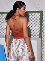 Crop Criss Cross Halter Top