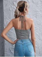 Crop Criss Cross Halter Top