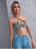 Crop Criss Cross Halter Top