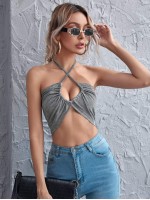 Crop Criss Cross Halter Top