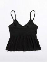 Ruffle Hem Waffle Knit Cami Top